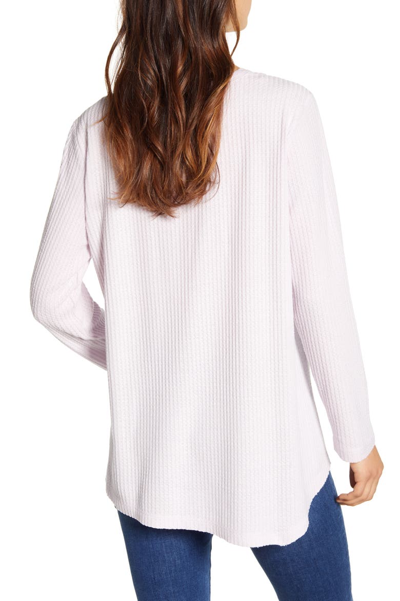 Shoulder Slit Thermal Knit Top (Nordstrom Exclusive), Alternate, color, SHEER LILAC