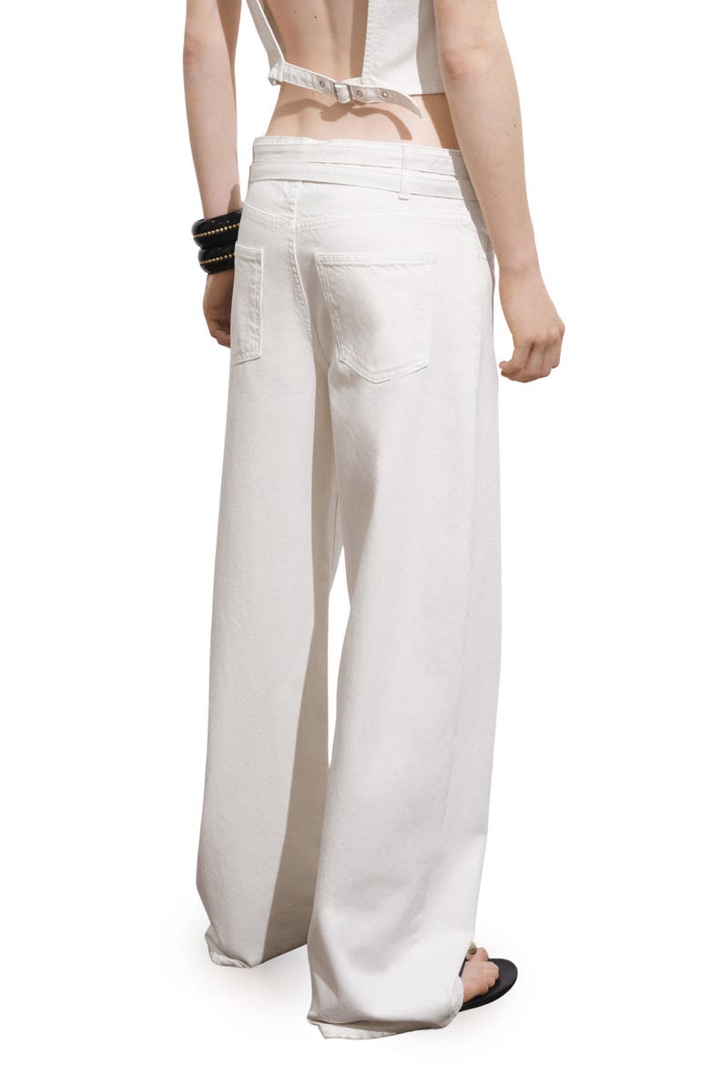 Double Belt Balloon Jeans, Alternate, color, OFF WHITE