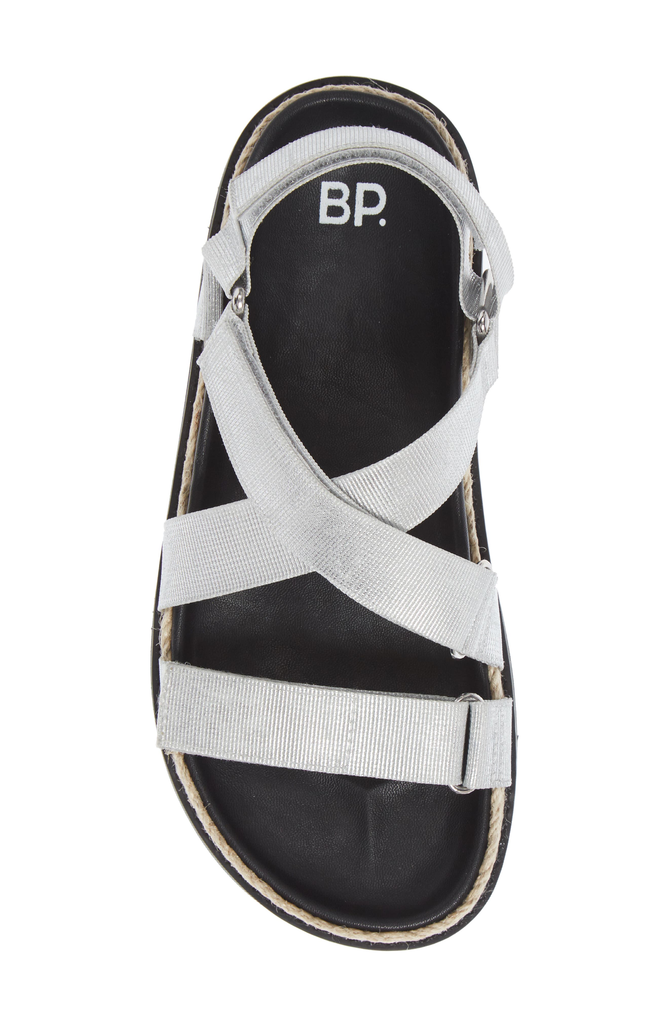 Gage Platform Sandal, Alternate, color, SILVER FABRIC
