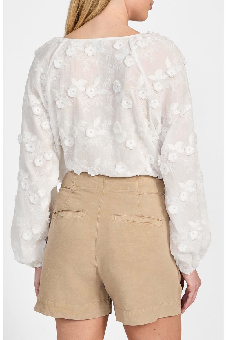 Pelari Floral Appliqué Top, Alternate, color, PURE WHITE