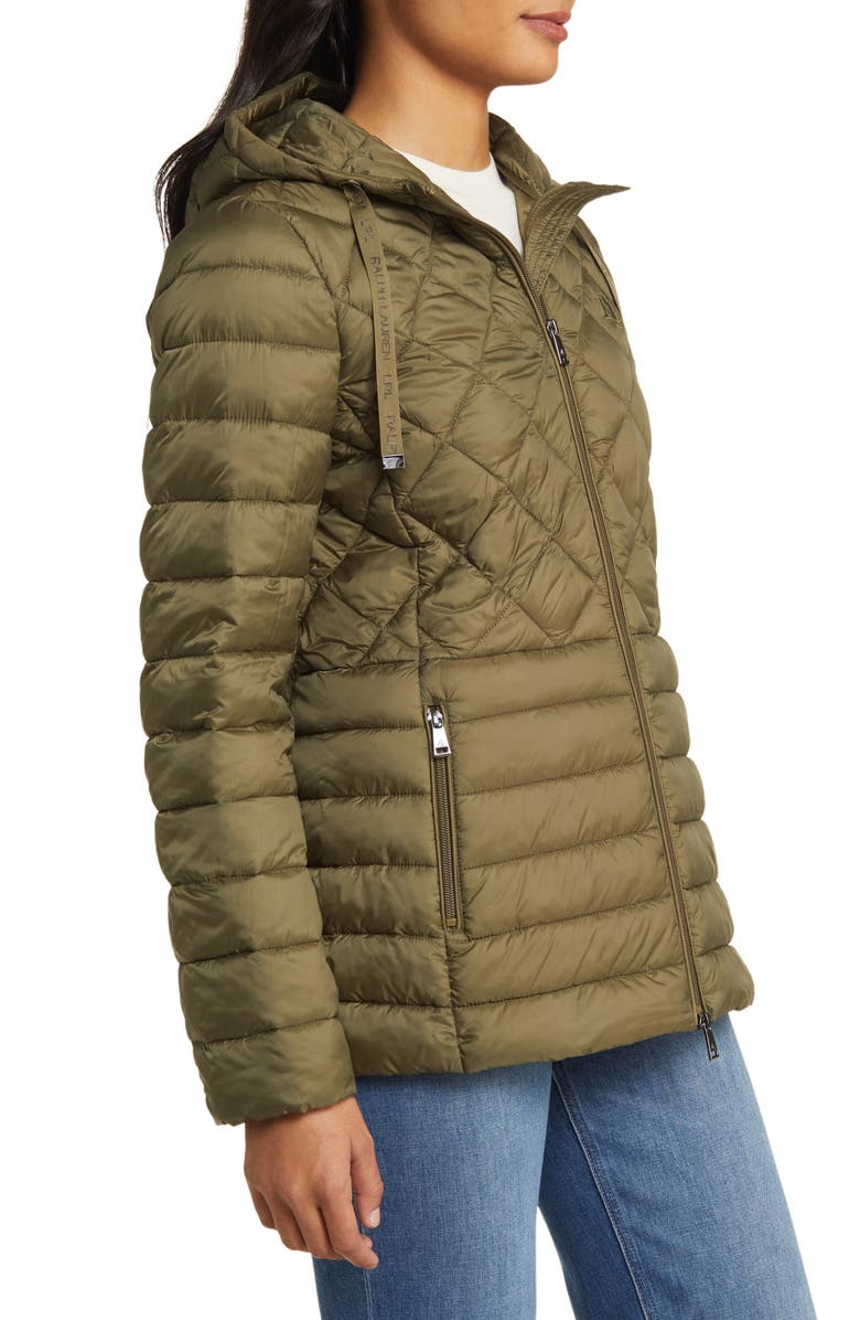 Lauren Ralph Lauren Mix Quilt Hooded Puffer Jacket, Alternate, color, 