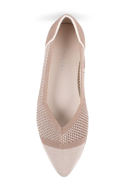Tahari Antigua Knit Pointed Toe Flat In Neutral