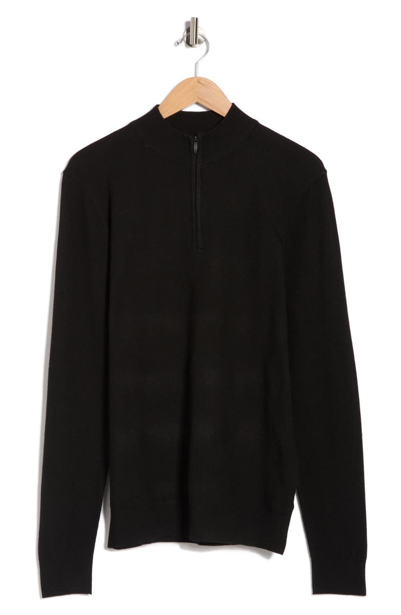 Robert Barakett Daniel Half Zip Pullover Sweater, Alternate, color, Black