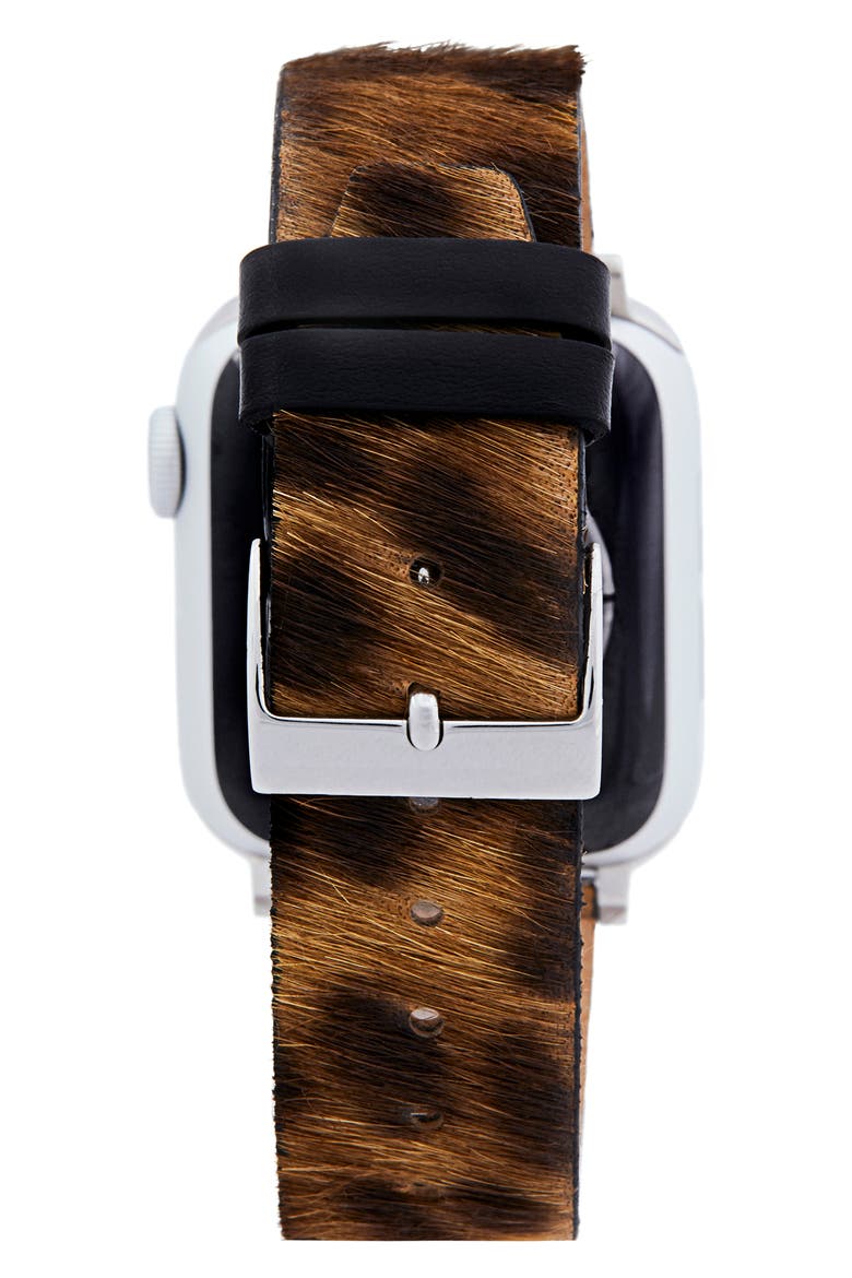 Genuine Calf Hair Apple Watch® Watchband, Alternate, color, LEOPARD