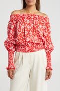 PATRIZIA LUCA Smocked Off-the-Shoulder Top
