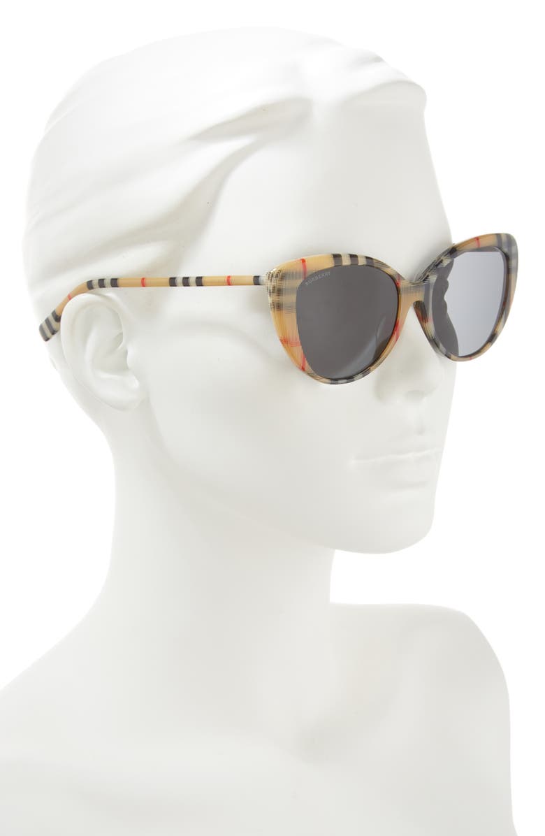 Burberry 54mm Cat Eye Sunglasses, Alternate, color, Rubber Gunmetal