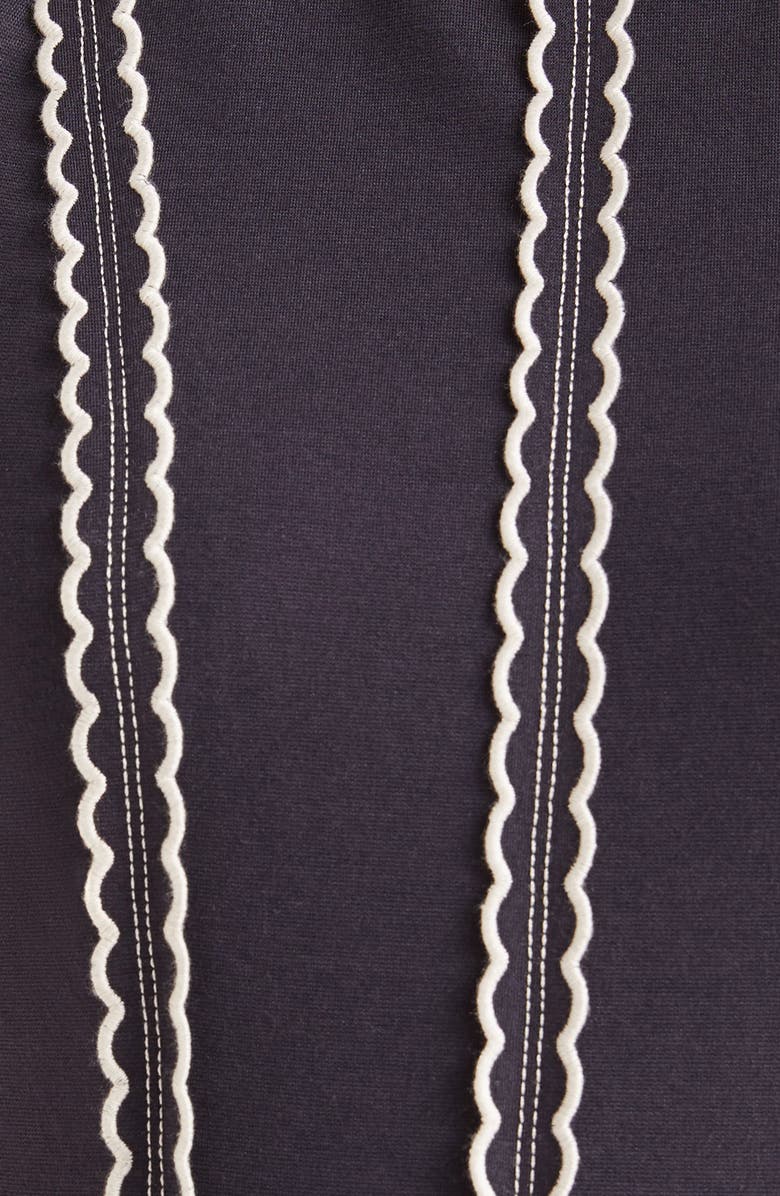 Boden Eve Scallop Stripe Ponte Knit Midi Dress, Alternate, color, 