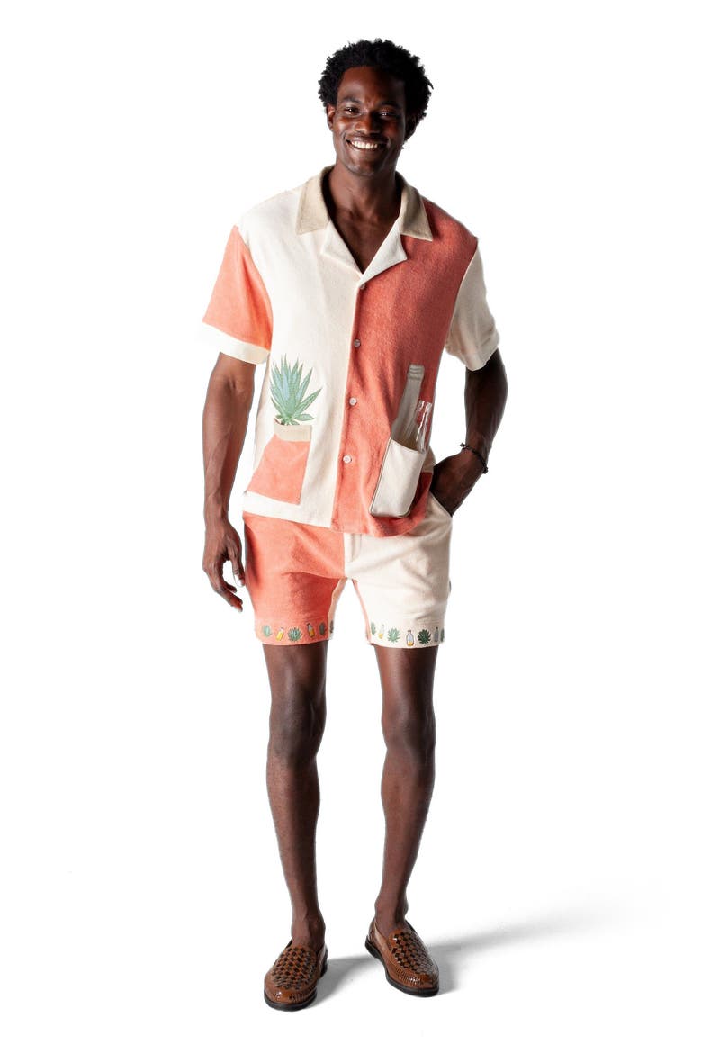 '¡Gusanito!' Cabana Shorts, Alternate, color, Parchment/Pink Adobe