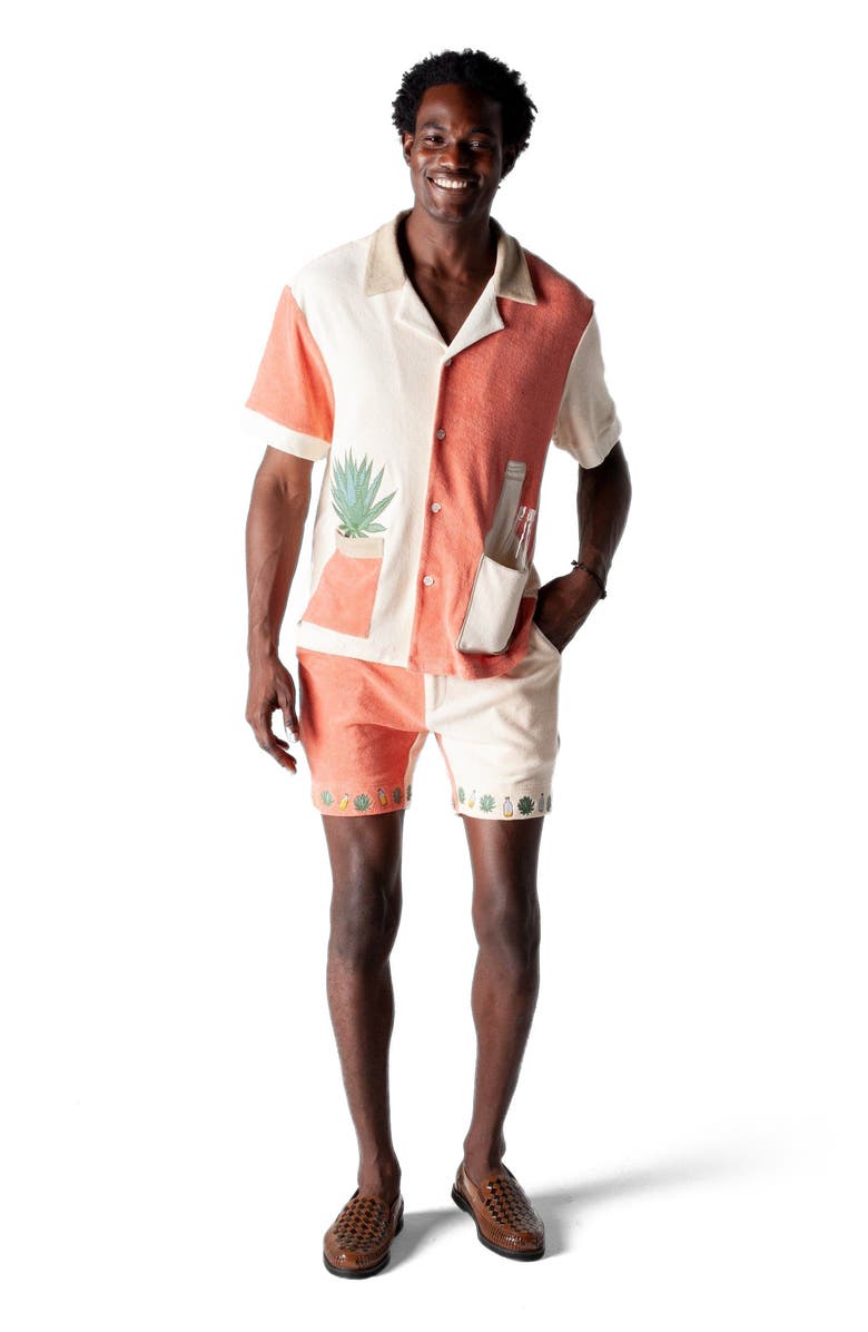 Tombolo '¡Gusanito!' Cabana Shorts, Alternate, color, Parchment/Pink Adobe