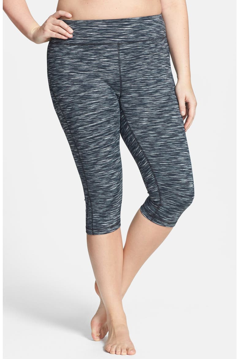 'Live In' Eclipse Space Dye Capris, Main, color, BLACK