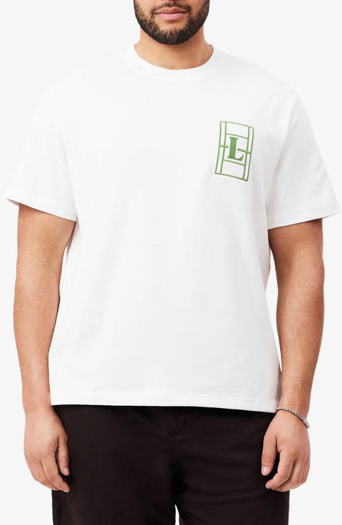 Embroidered Court Logo Cotton T-Shirt