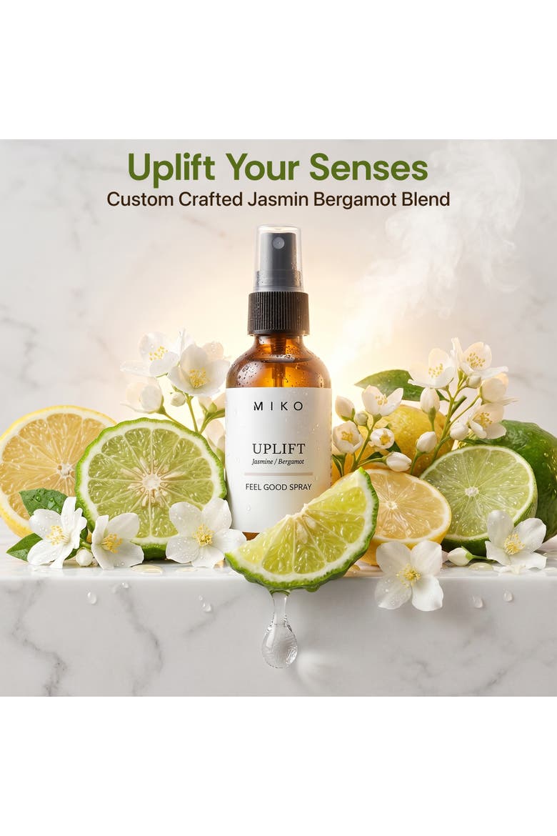 Uplift Room + Linen Mist with Jasmine & Bergamot 100% Organic 2 fl oz, Alternate, color, Clear