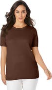 Jessica London Fine Gauge Crewneck Knit Shell