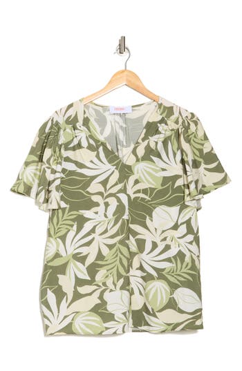 Renee C Flutter Sleeve Top