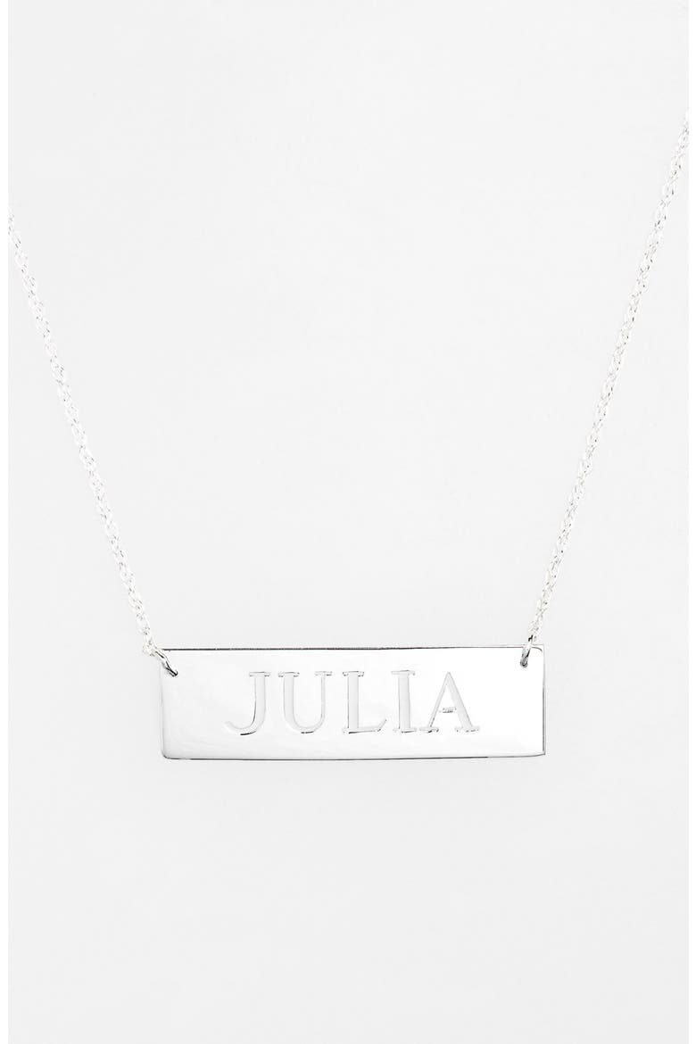 Personalized Cutout Nameplate Necklace, Main, color, SILVER
