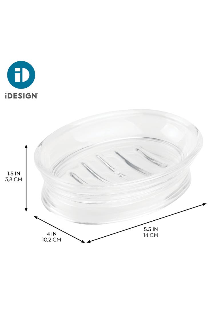 Soap Dish for Bathroom Sink - Elevated Oval Stand for Countertop - Clear, Alternate, color, Clear