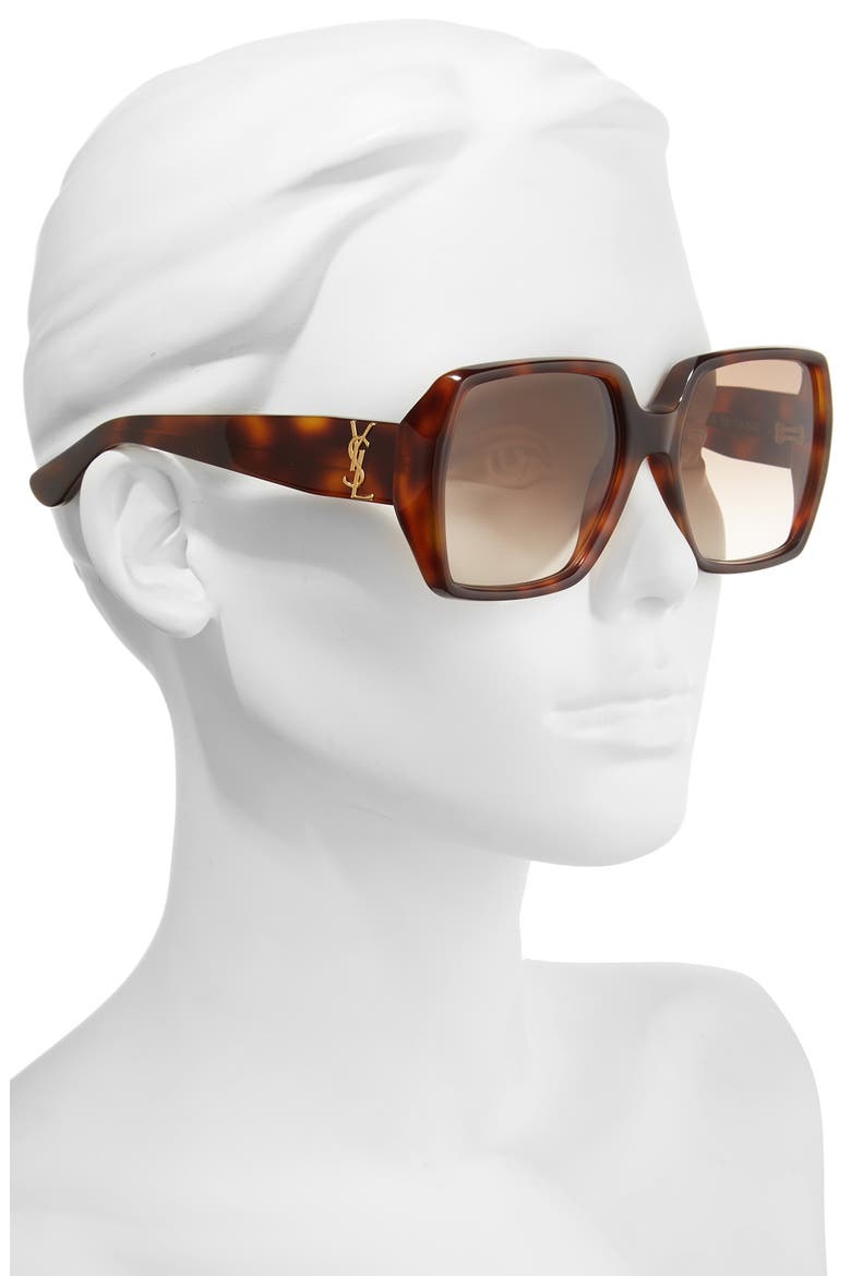 58mm Square Sunglasses, Alternate, color, HAVANA