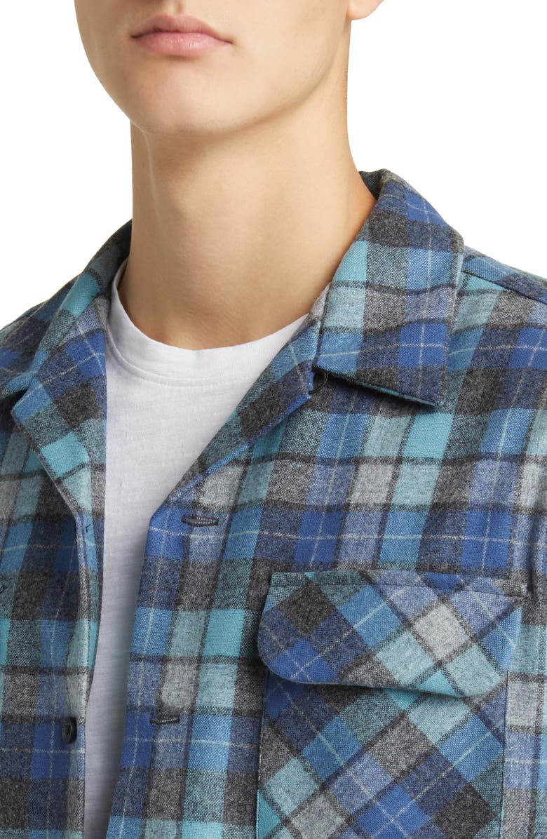 Pendleton Board Plaid Virgin Wool Flannel Button-Up Shirt, Alternate, color, 