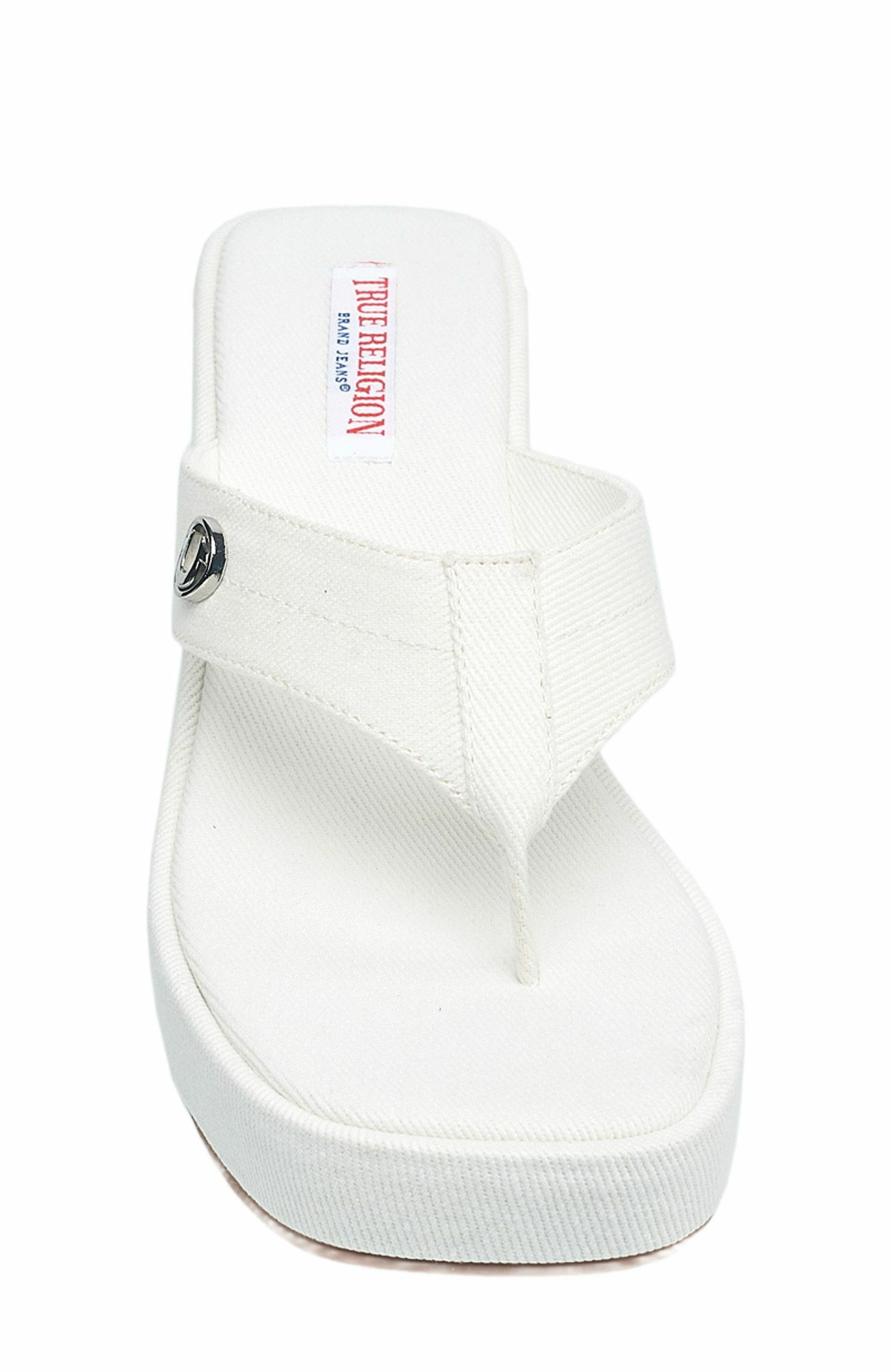 True Religion Latto Slip on Wedge Sandal, Alternate, color, White
