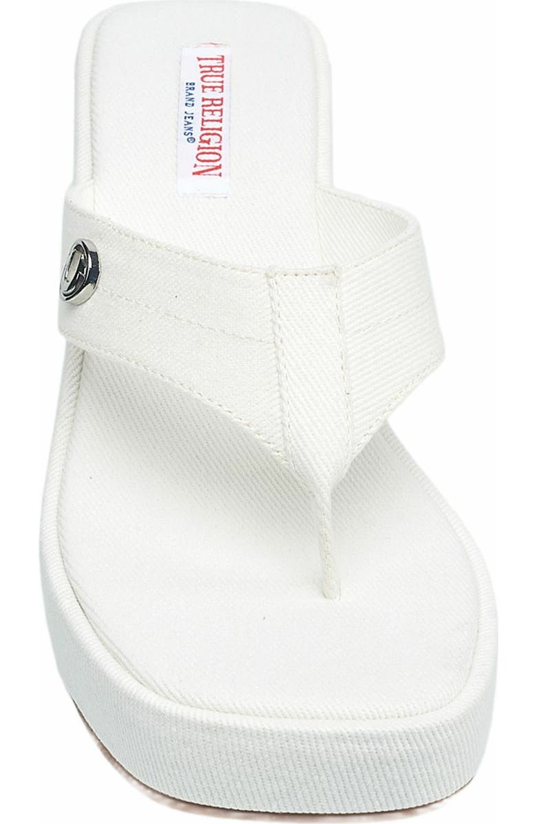 True Religion Latto Slip on Wedge Sandal, Alternate, color, White