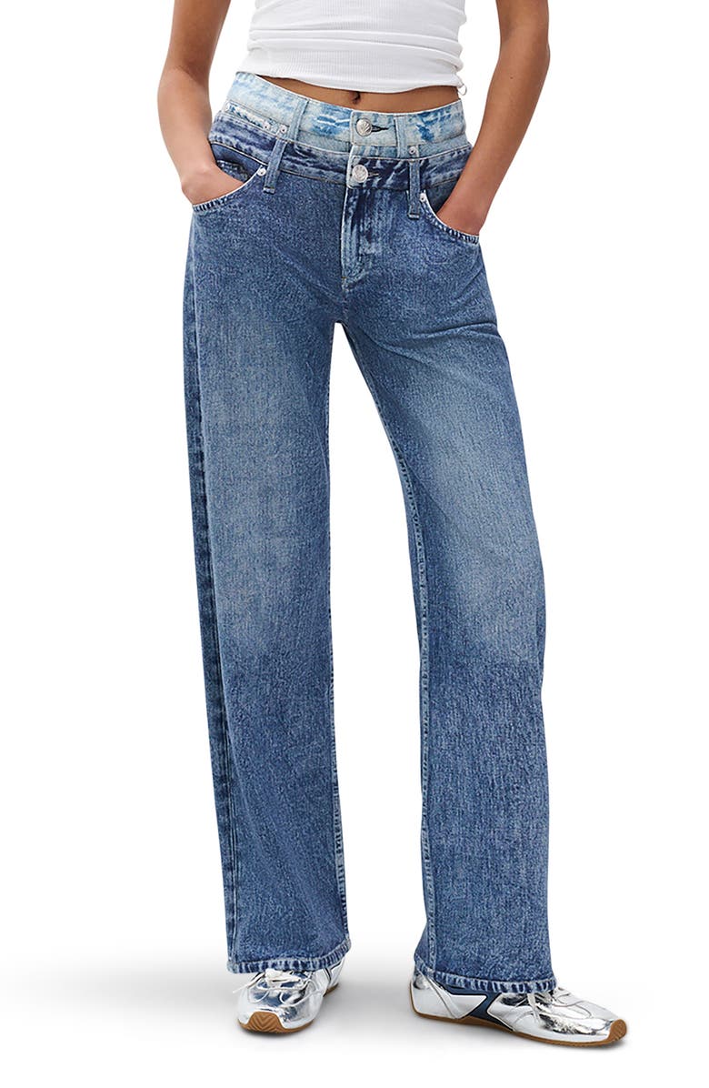 rag & bone/JEAN Miramar Combo Terry Jeans, Main, color, Blue