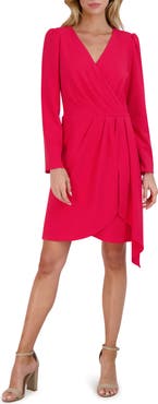 Julia Jordan Pleated Long Sleeve Dress