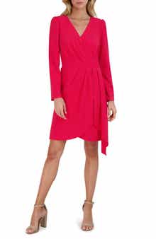 Julia Jordan Pleated Long Sleeve Dress