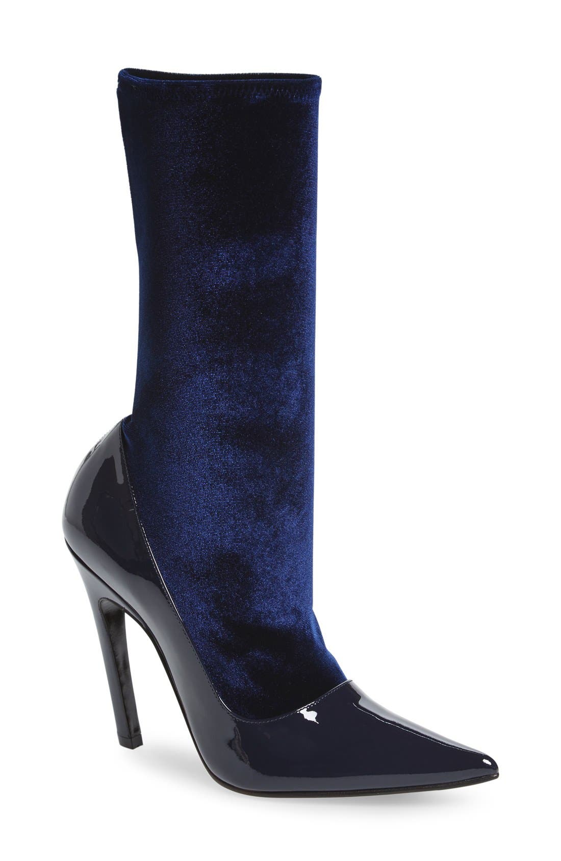 Balenciaga Velour Stretch Bootie, Main, color, 