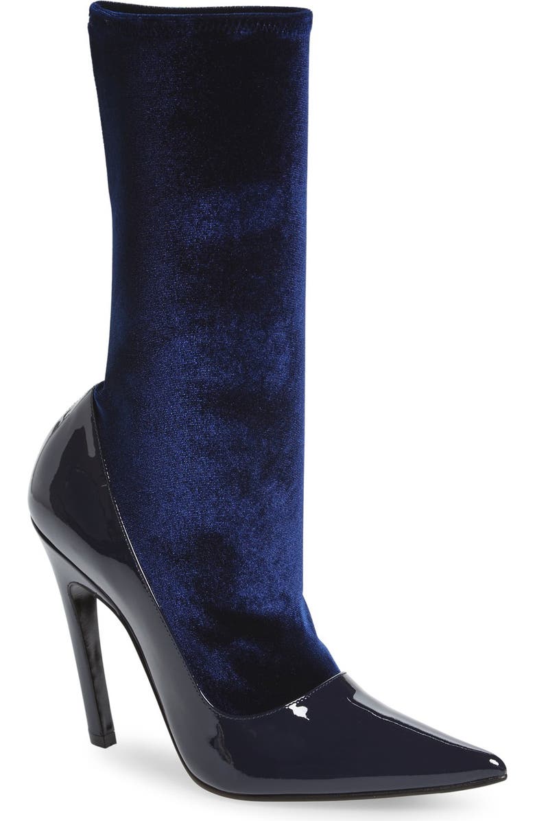 Balenciaga Velour Stretch Bootie, Main, color,