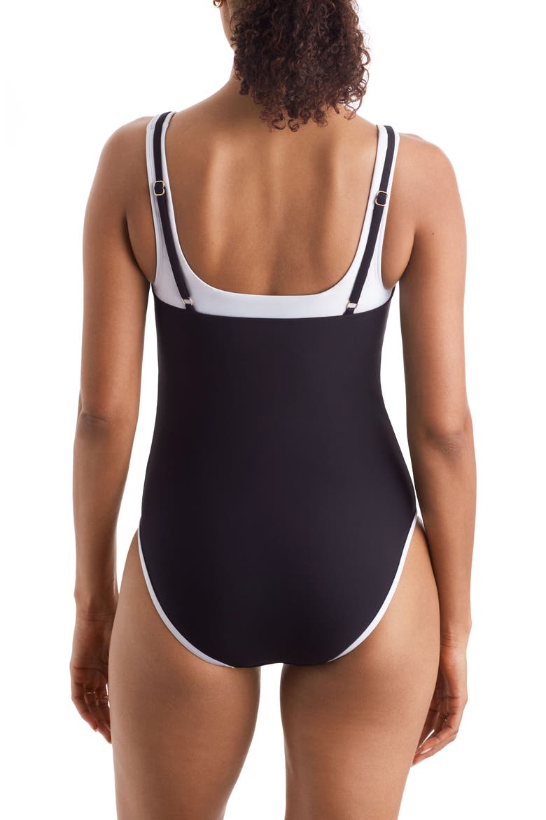 Drift One-Piece Swimsuit, Alternate, color, BLACK/ WHITE