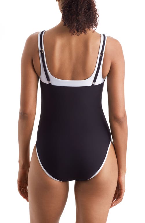 Mimi Flamingo Drift One-piece Swimsuit In Black