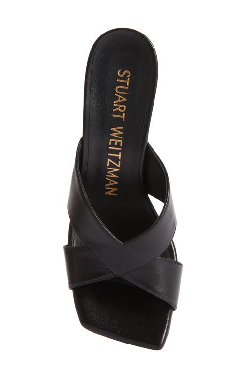 Stuart Weitzman Women's Carmen 75mm Leather Criss-cross Sandals In Black