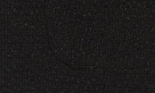 Ellen Tracy Contrast Trim Tweed Blazer In Black