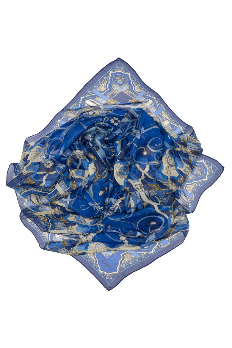 Natalia - Silk Scarf Shawl for Women, Alternate, color, Royal Blue