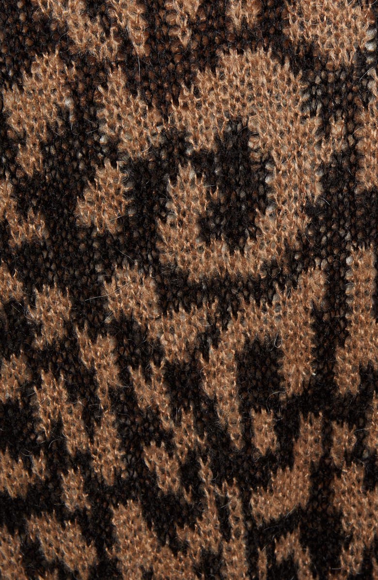 MOON RIVER Longline Leopard Jacquard Cardigan, Alternate, color,