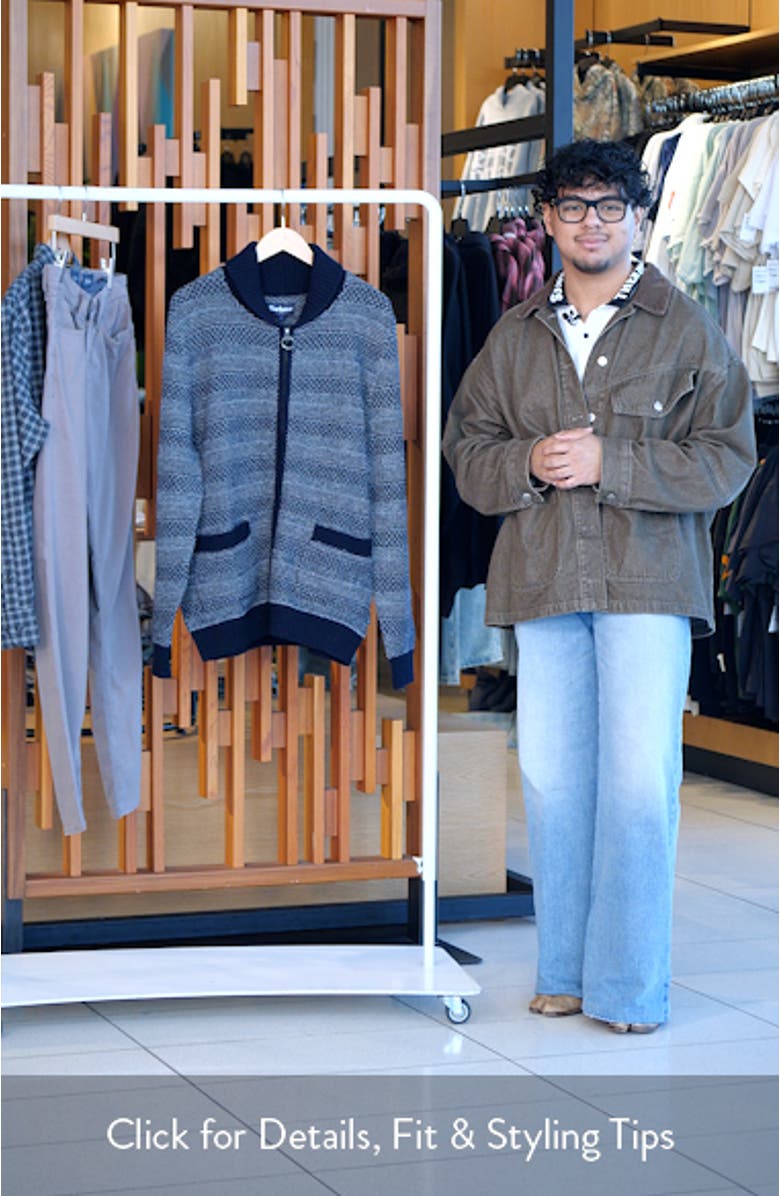 Helmsley Stripe Wool Zip Cardigan, sales video thumbnail