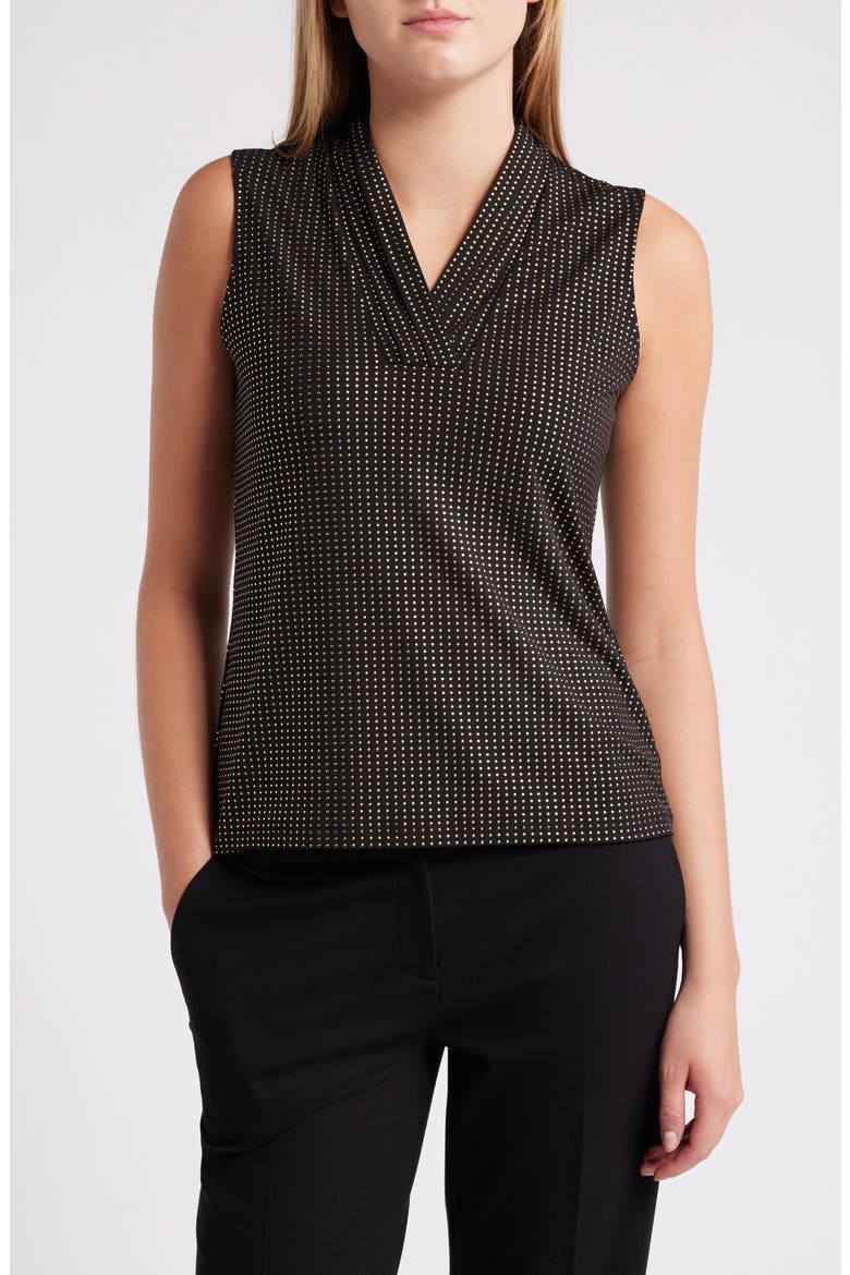 Dewdrop Stud Sleeveless Top, Main, color, ANNE BLACK/ GOLD
