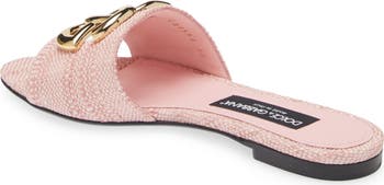 DG Logo Raffia Slide Sandal