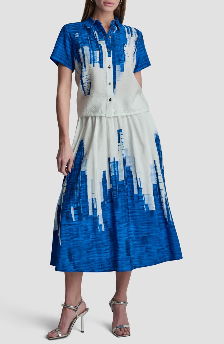 DKNY Upstate Printed Rumpled Voile Button-Up Shirt, Alternate, color,