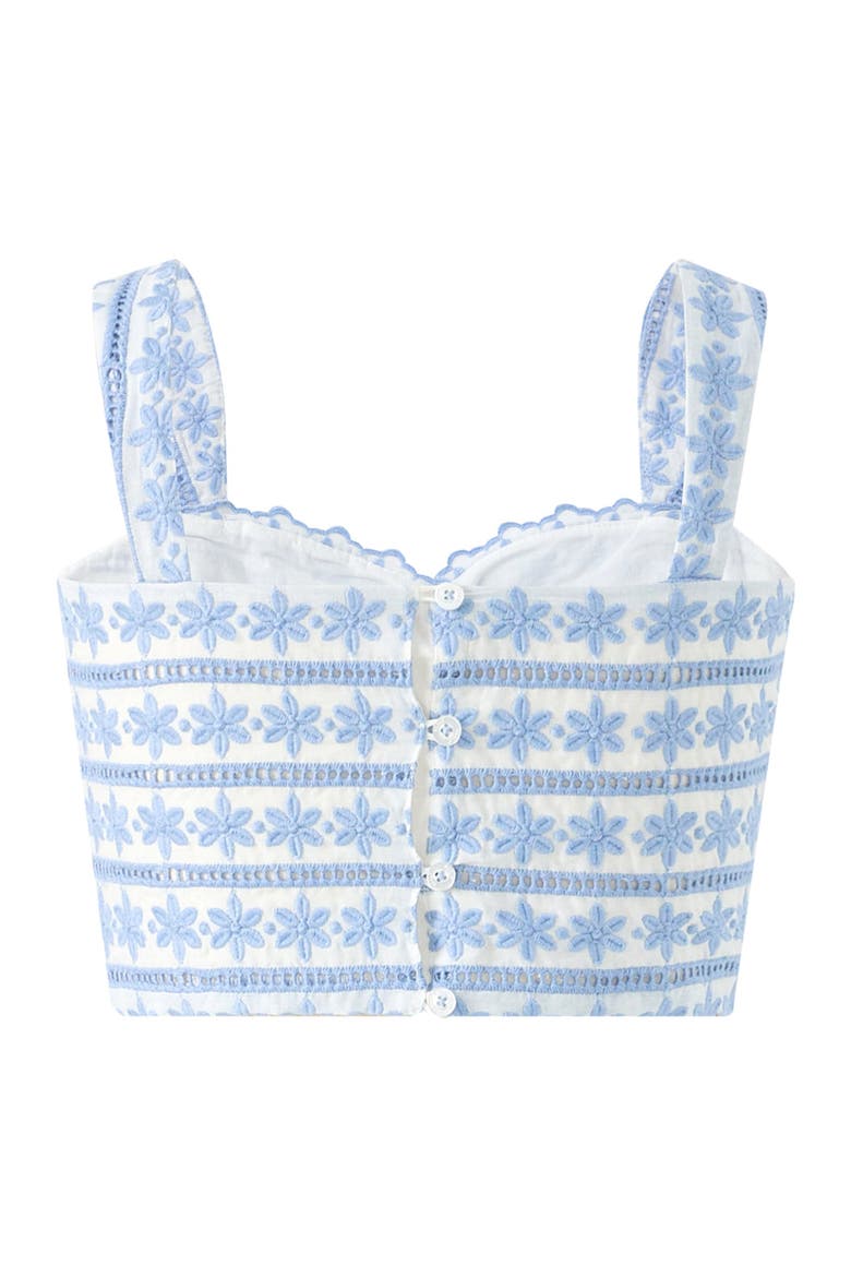 Odessa Frill Embroidered Top, Alternate, color, Powder Blue