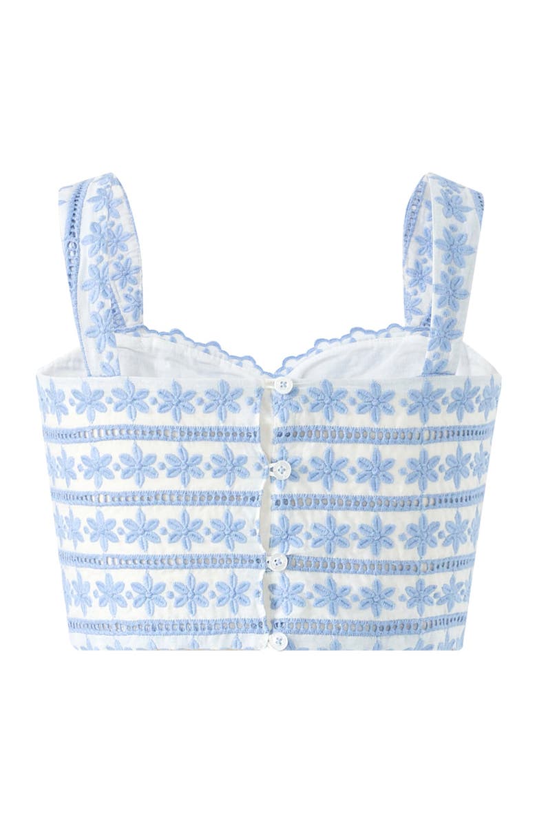 Marlo Kids Odessa Frill Embroidered Top, Alternate, color, Powder Blue