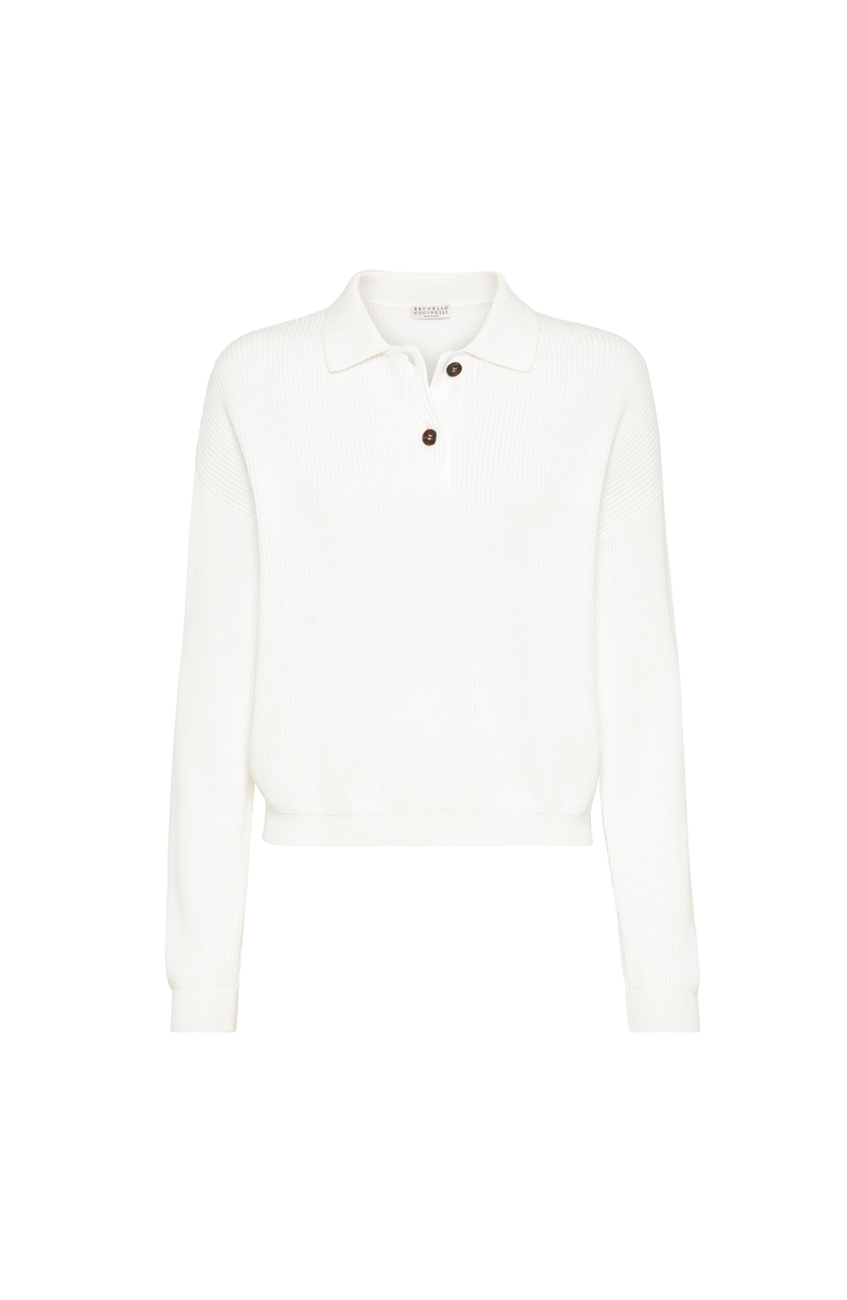 Brunello Cucinelli Polo-style sweater, Main, color, Panama