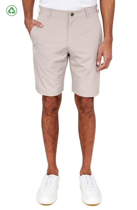 Regular Fit Solid Recycled Performance Flat Front Golf Shorts