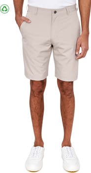 CONSTRUCT Regular Fit Solid Recycled Performance Flat Front Golf Shorts