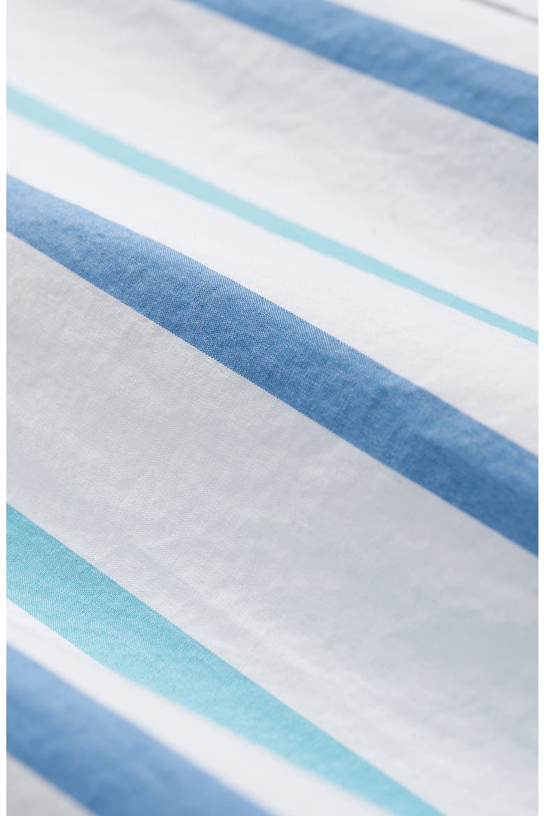 Friday Regular Fit Stripe Short Sleeve Cotton Poplin Button-Down Shirt, Alternate, color, TURQUOISE/ AQUA