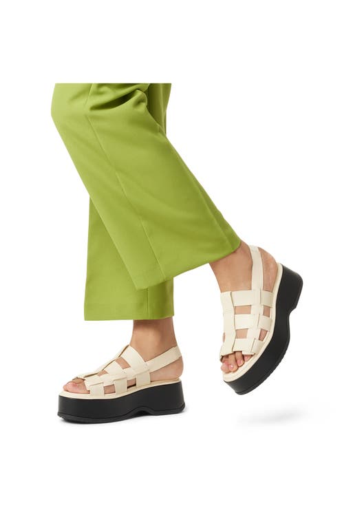 Sorel Dayspring Slingback Platform Sandal In Honey White/black