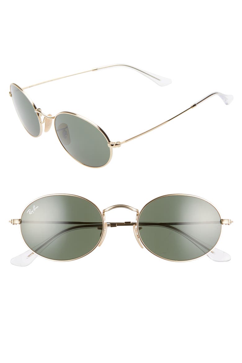 54mm Round Sunglasses, Main, color, GOLD/ BLACK SOLID