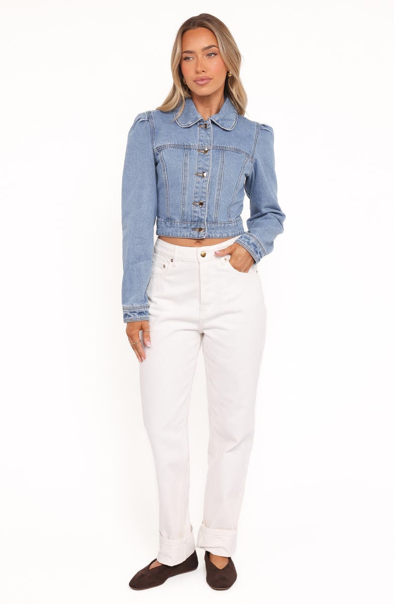 Petal & Pup Faun Denim Crop Jacket, Alternate, color, Mid Blue