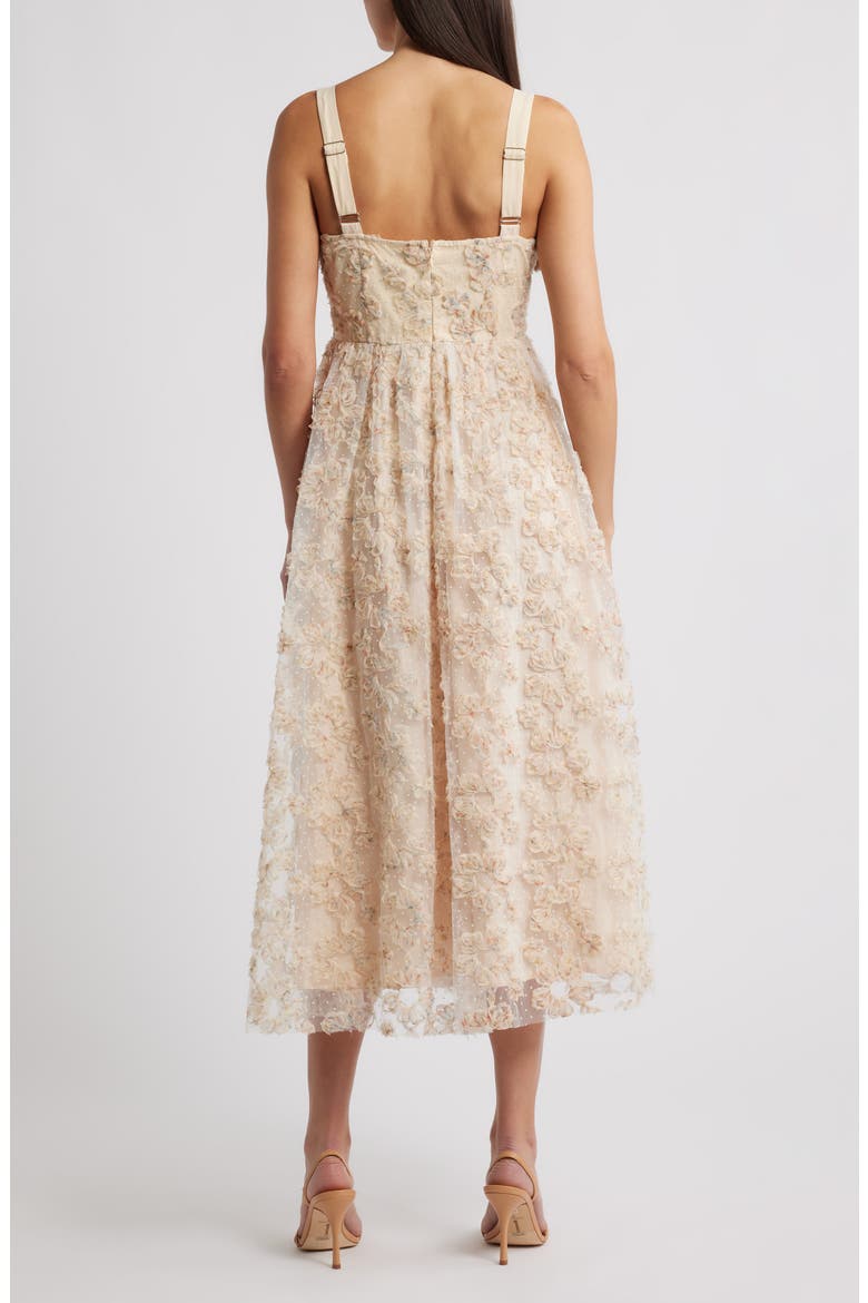 Ruffle Sleeveless Midi Dress, Alternate, color, TAN MULTI