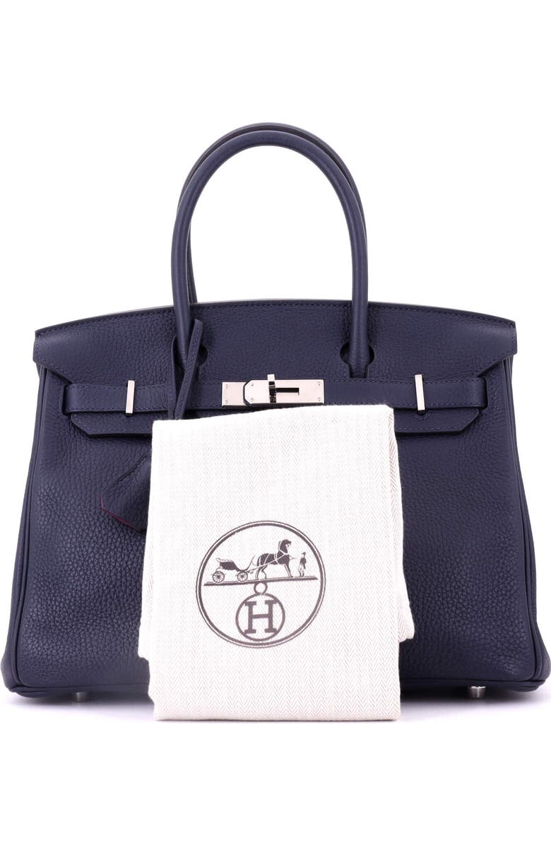 Pre-Owned Hermes Birkin Handbag Verso Clemence with Palladium Hardware 30, Alternate, color, Verso - Bleu Nuit/Rose Pourpre